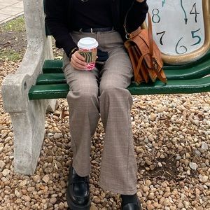 NWT GARAGE High rise Plaid Pants.